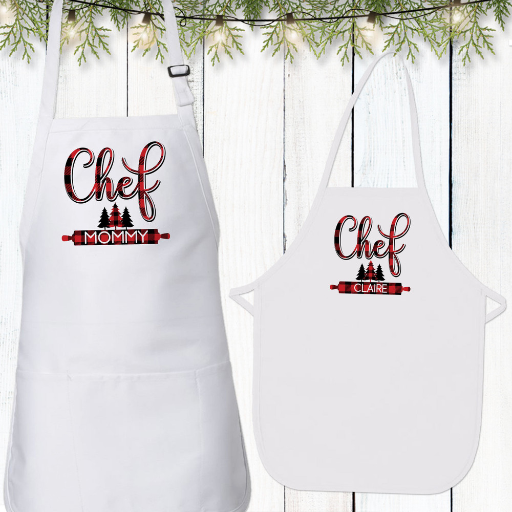 Pretty Plaid Custom Chef Kids Apron