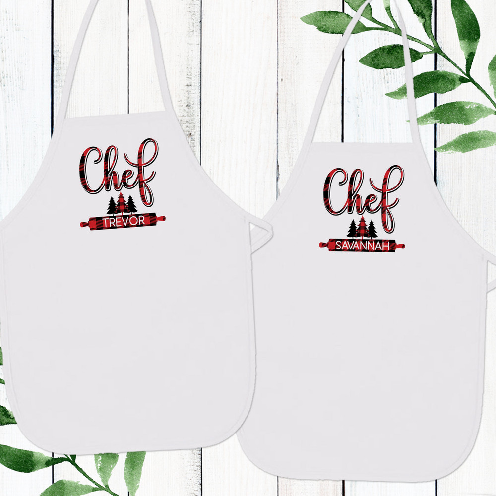 Pretty Plaid Custom Chef Kids Apron