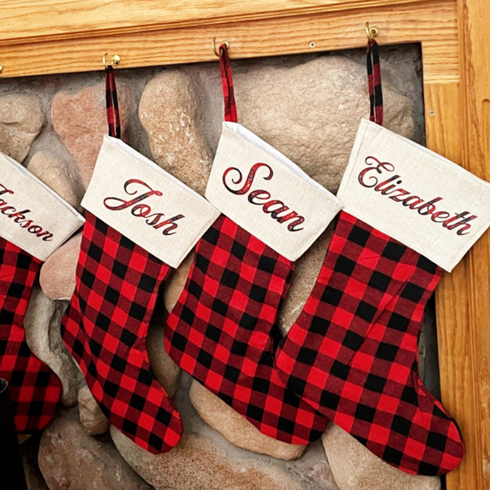 Pretty Plaid Christmas Stocking