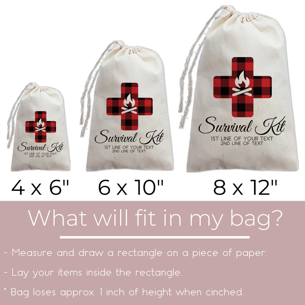 Plaid Cross Survival Kit Favor Bags