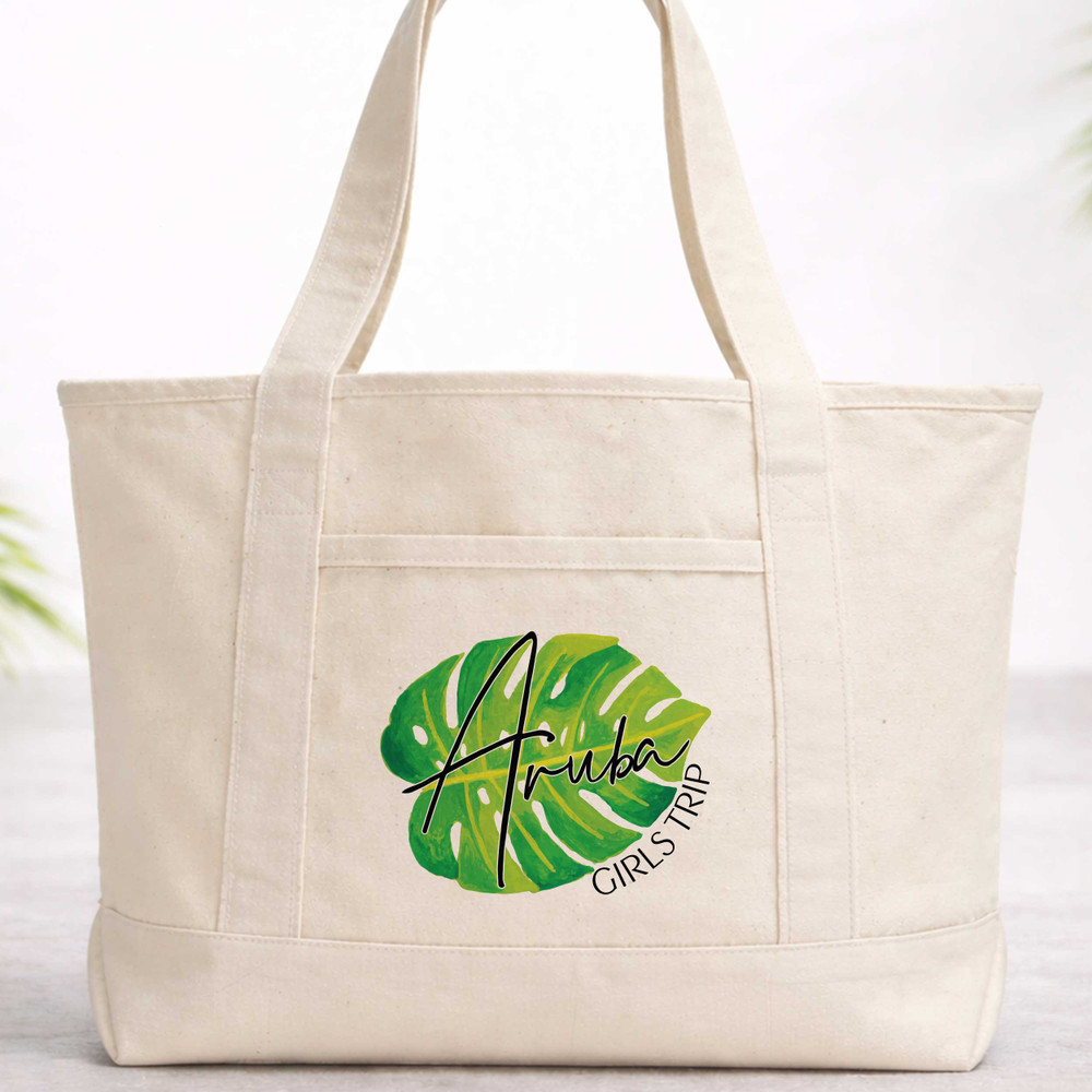 Monstera Leaf Beach Tote