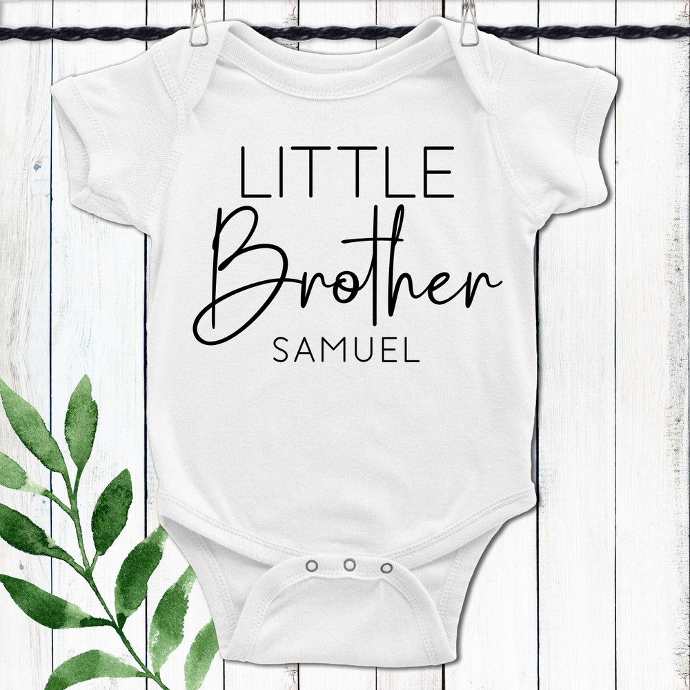 Custom Little Brother Baby Bodysuit - Personalized Big Brother Little Brother Outfits