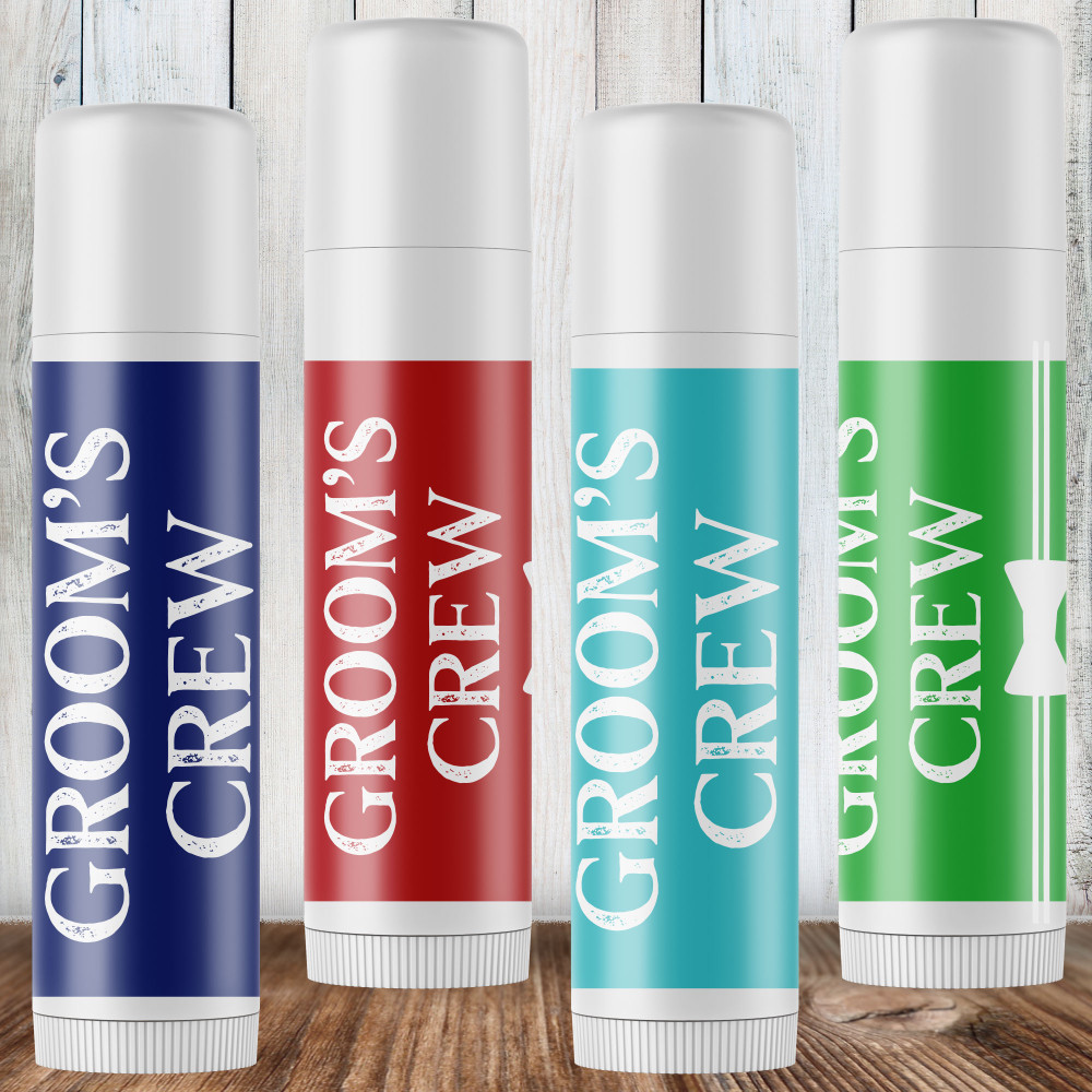 The Groom's Crew Lip Balm for Bachelor Party Favors - Small Groomsman Gifts - Custom Lip Balm for Wedding Party Favors  and Gift Bag Fillers