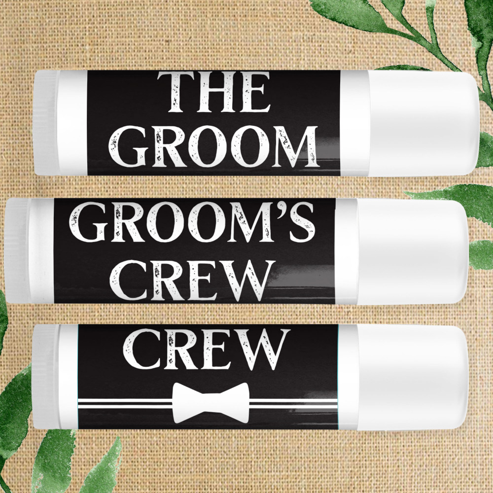 The Groom's Crew Lip Balm for Bachelor Party Favors - Small Groomsman Gifts - Custom Lip Balm for Wedding Party Favors  and Gift Bag Fillers
