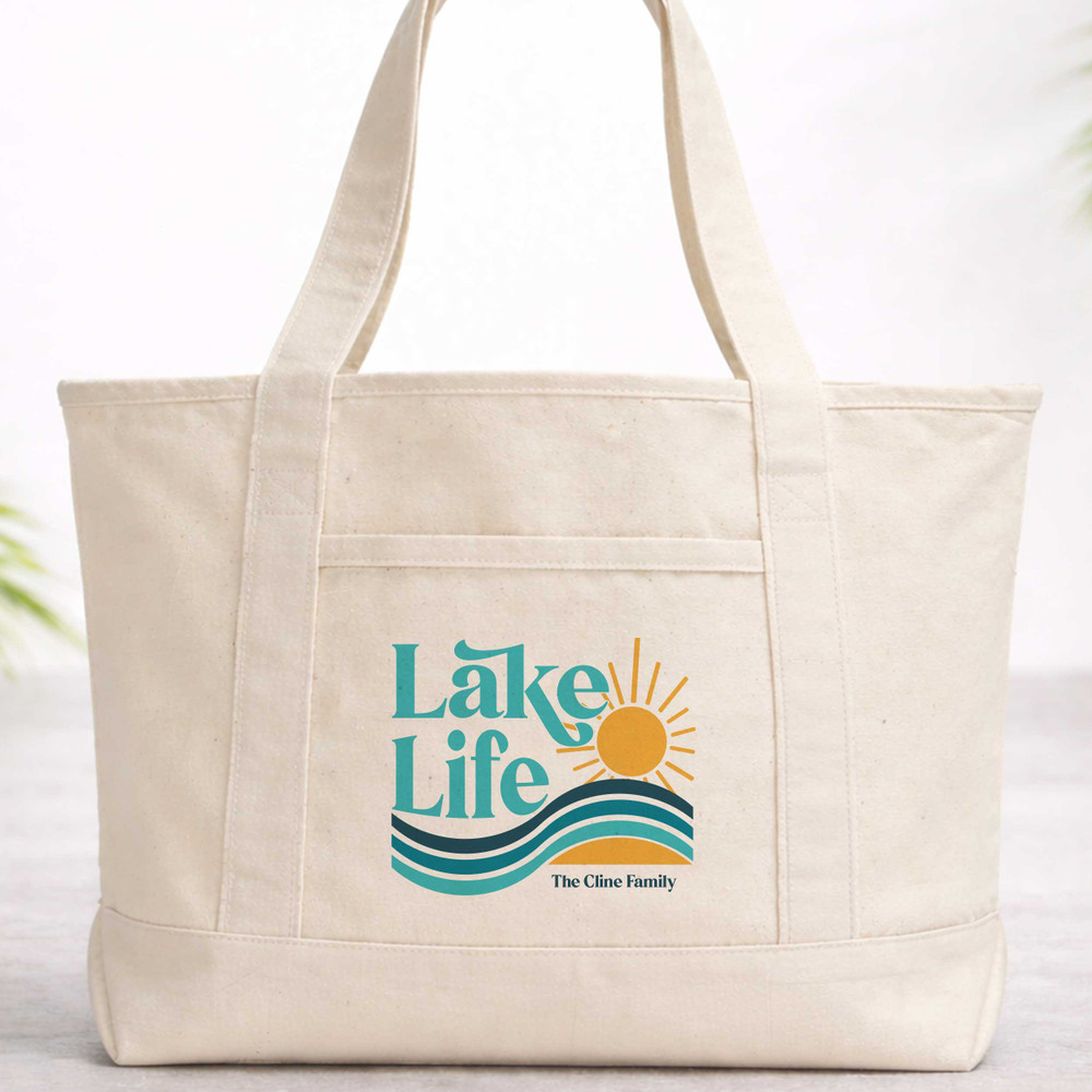 Lake Life + Lake Vibes Beach Tote
