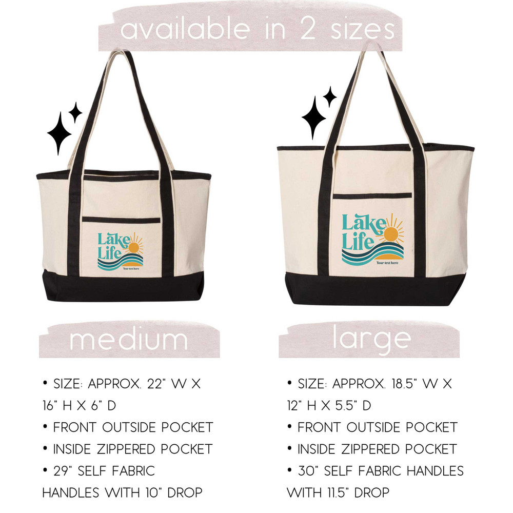 Lake Life + Lake Vibes Beach Tote