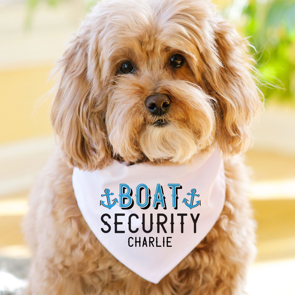 Boat Security Custom Dog Bandana - Personalized Dog Boat Bandana