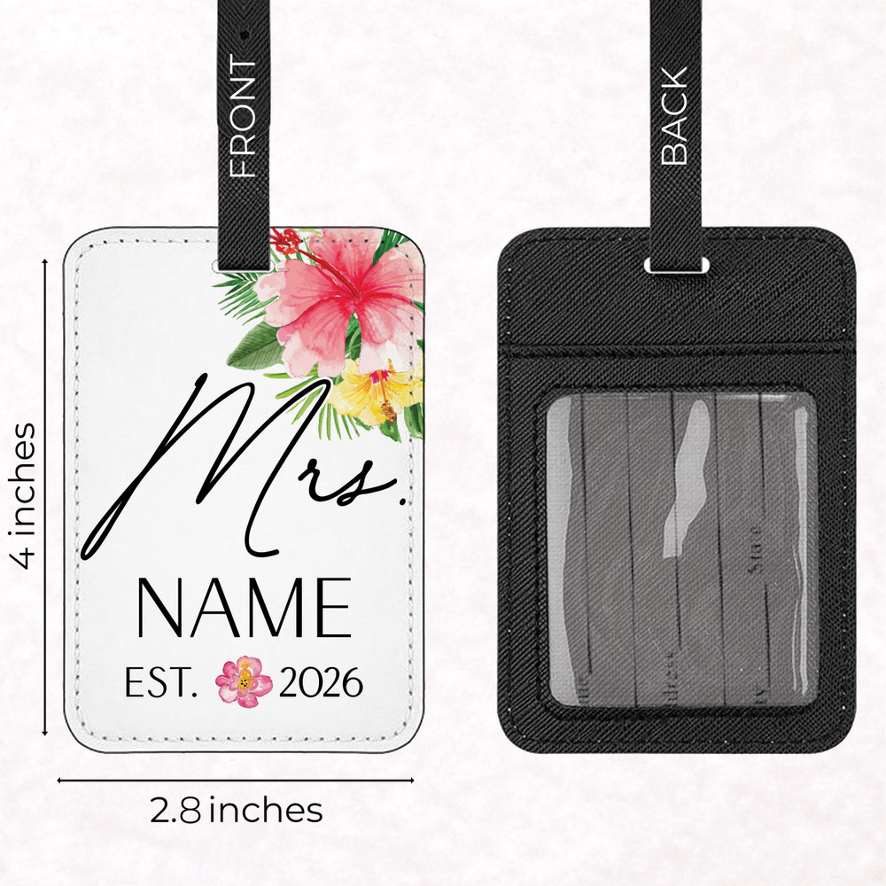 Tropical Floral Mr. and Mrs. Luggage Tags