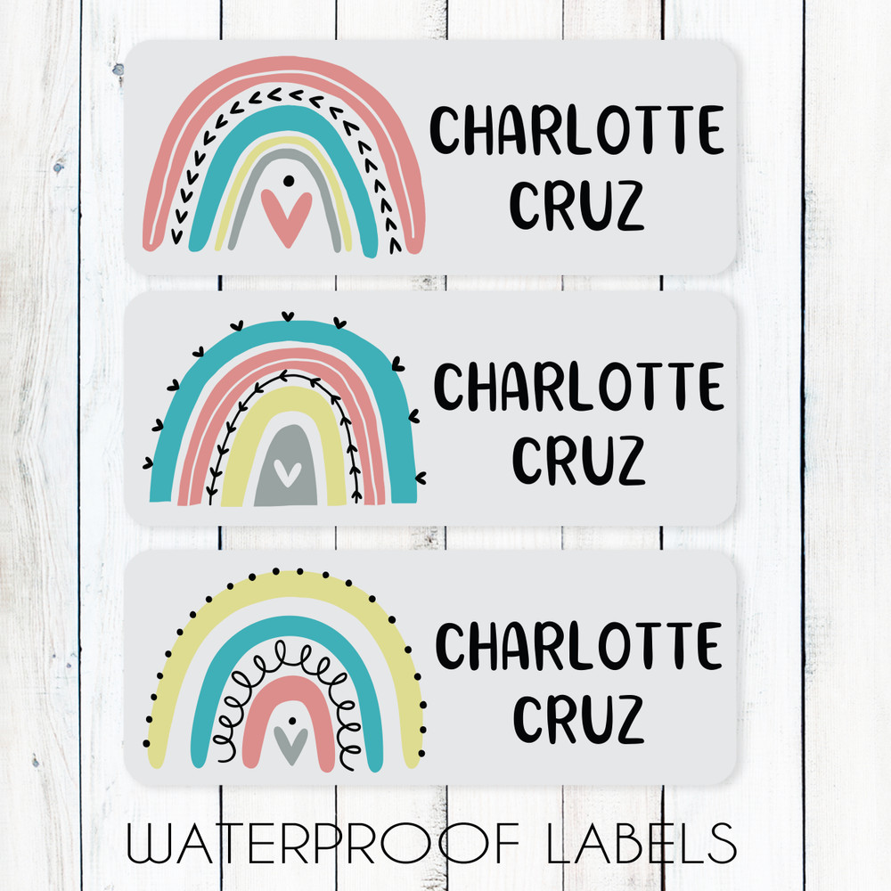 Mod Rainbow Waterproof Name Labels