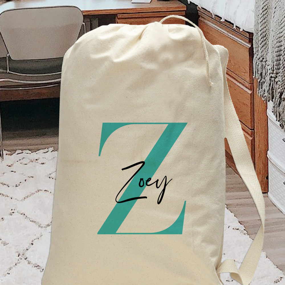 Modern Monogram Laundry Bag