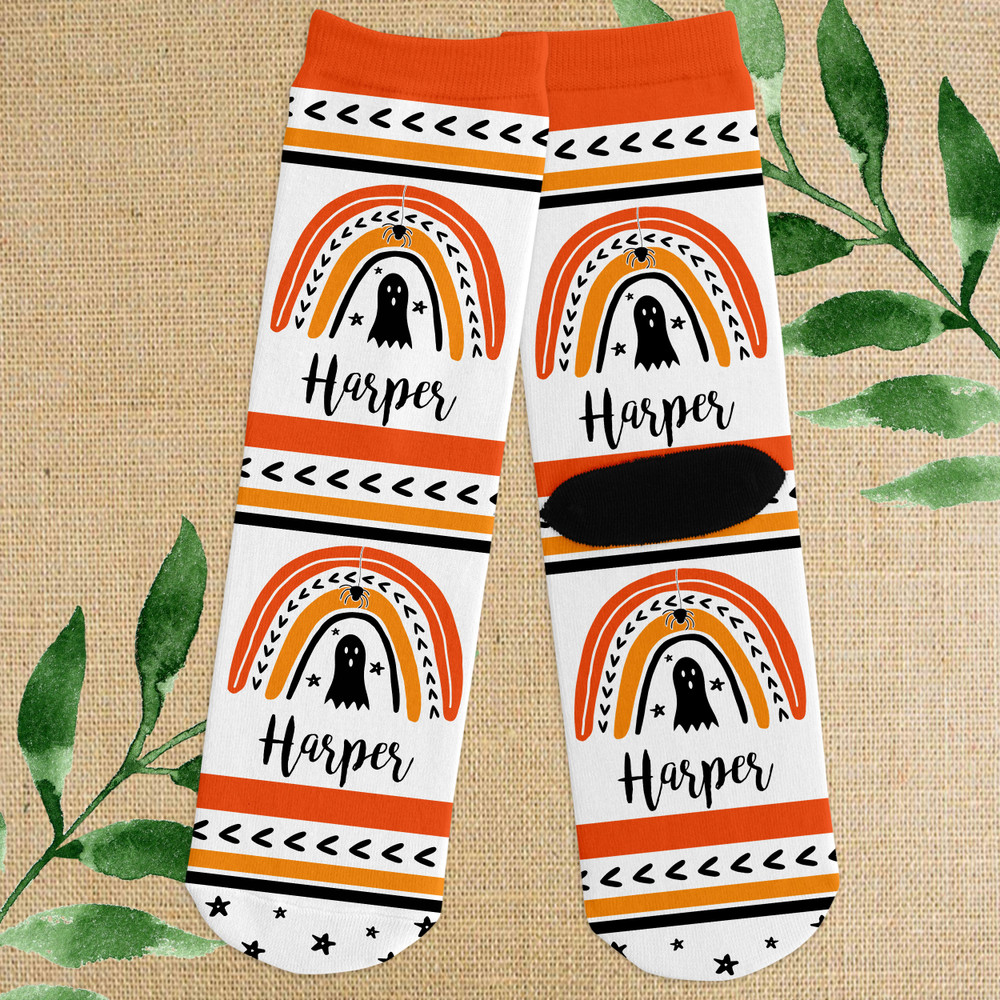 Mod Halloween Rainbow Custom Girls Socks