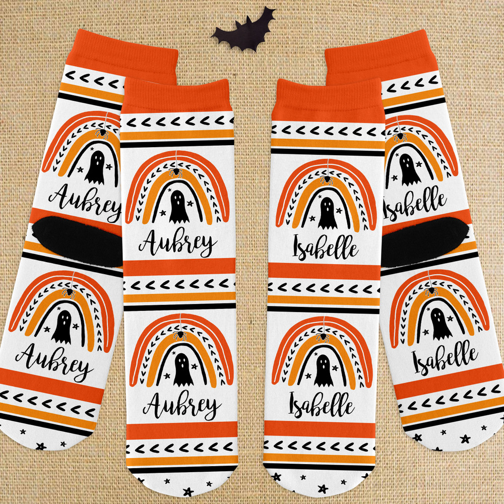 Mod Halloween Rainbow Custom Girls Socks