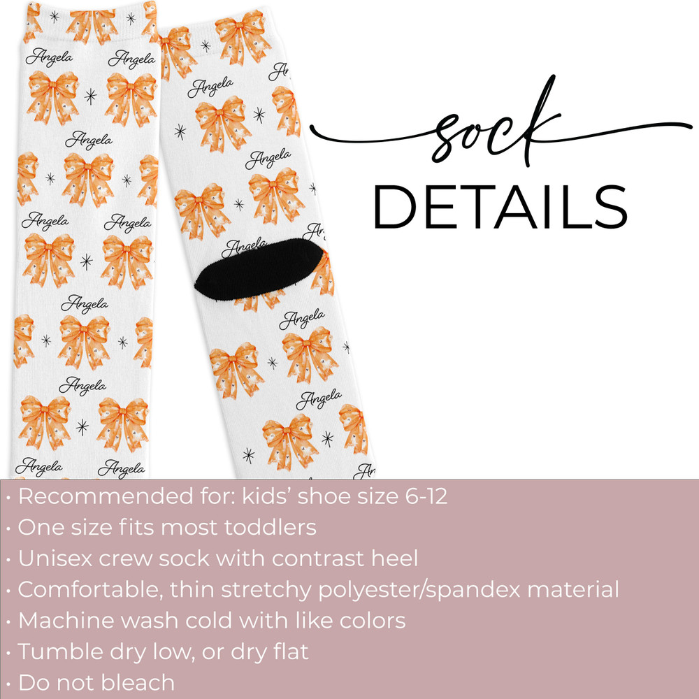 Ghostly Bows Halloween Sock Kids