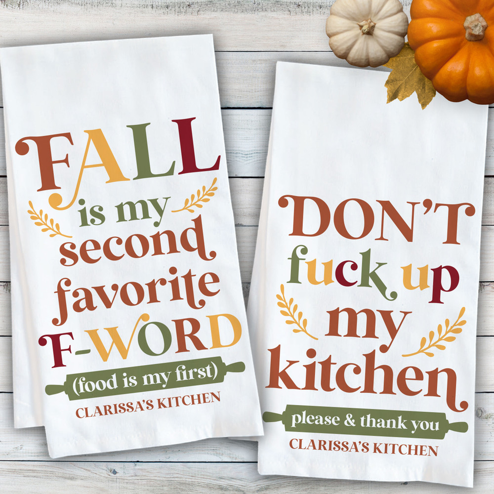 Funny Fall Kitchen Towels