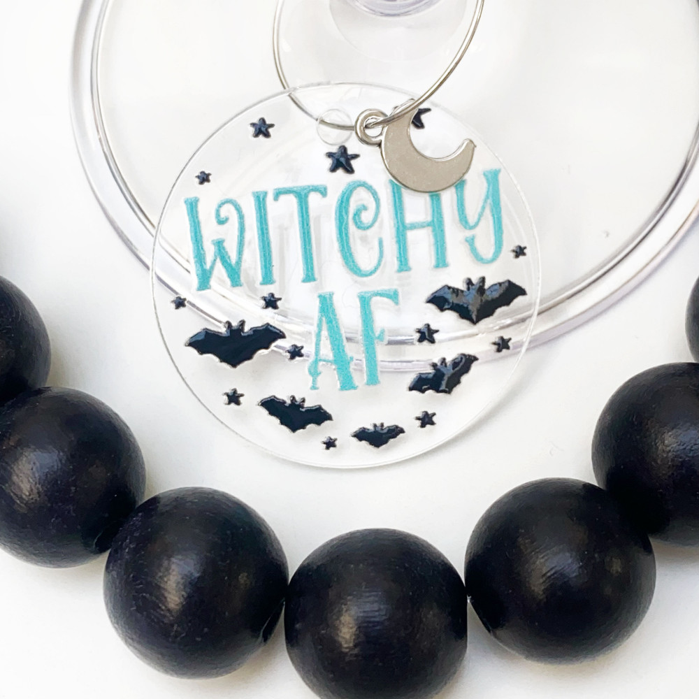 Witchy AF Halloween Wine Charms