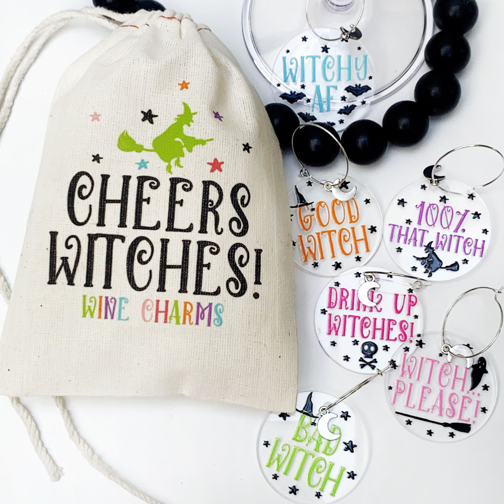 Witchy AF Halloween Wine Charms