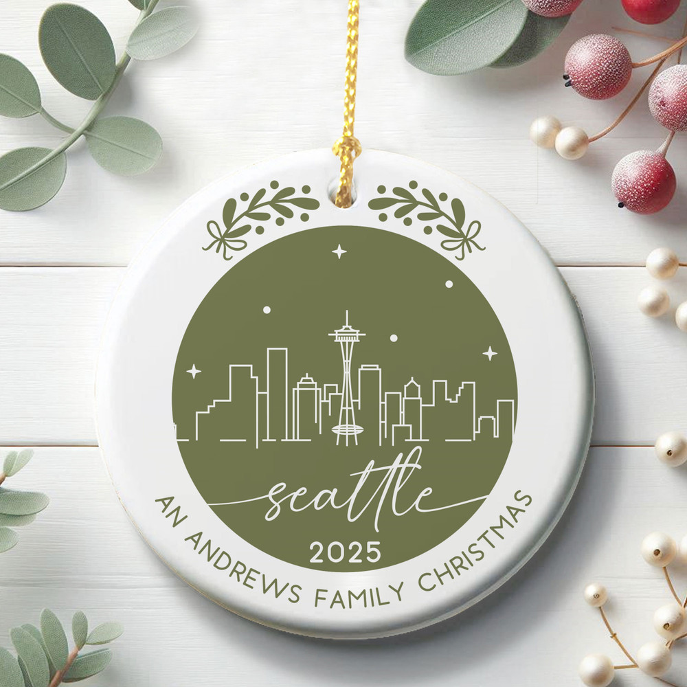 Modern City Skyline Christmas Ornament