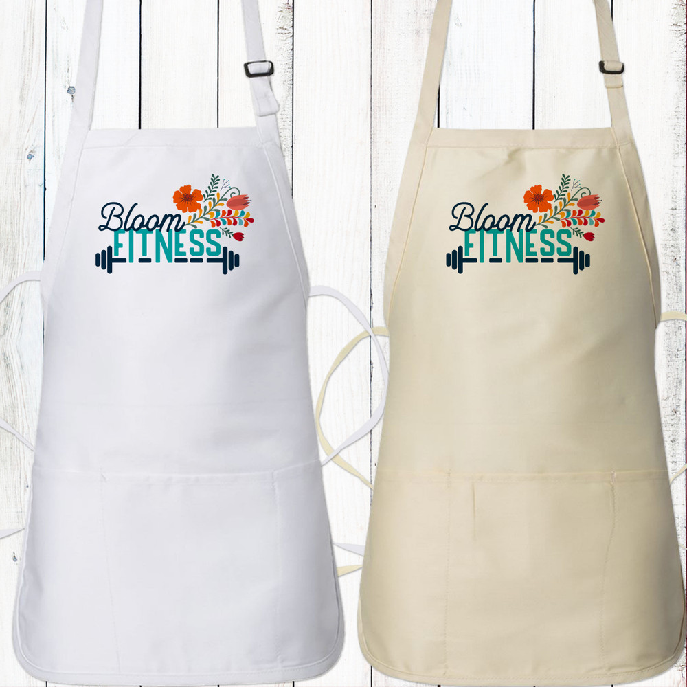 Custom Logo Aprons - Full Color Printing on Bulk Adult Aprons - Butcher Aprons - Aprons with Pockets