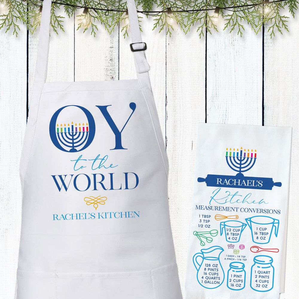 Oy to the World Hanukkah Apron