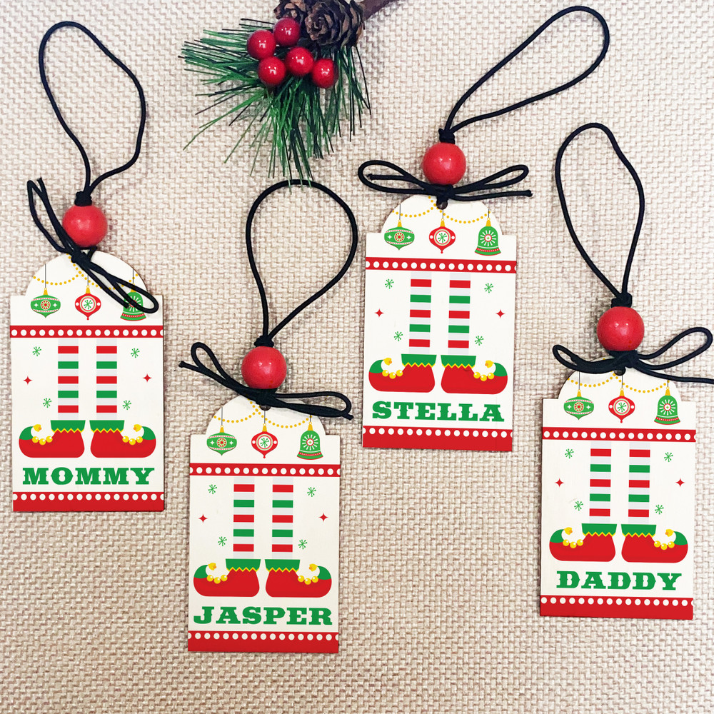 Lil' Elf Wood Stocking Tags