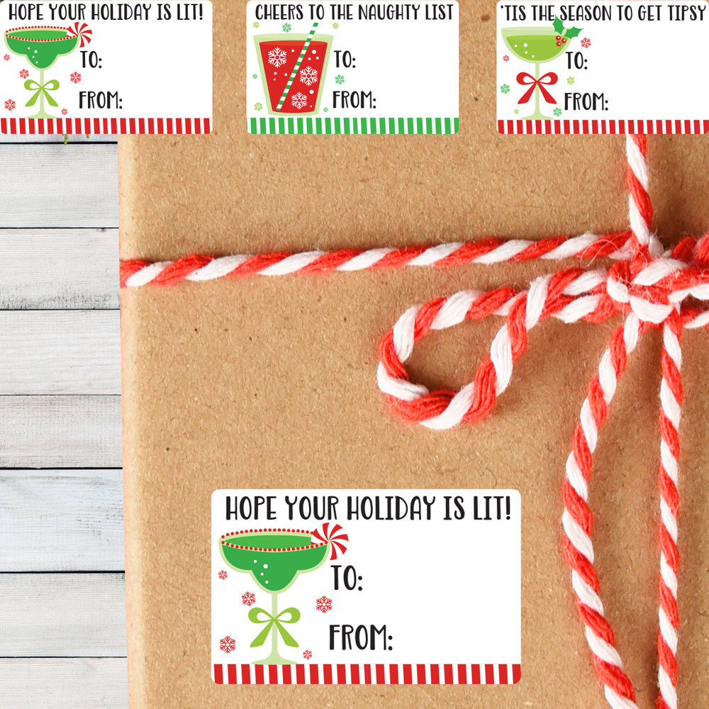 Christmas Cocktails Printable Gift Labels (Instant Download)