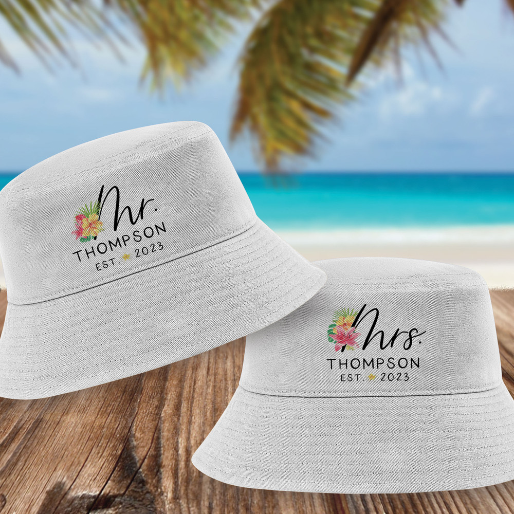 Tropical Floral Mr. & Mrs. Bucket Hats