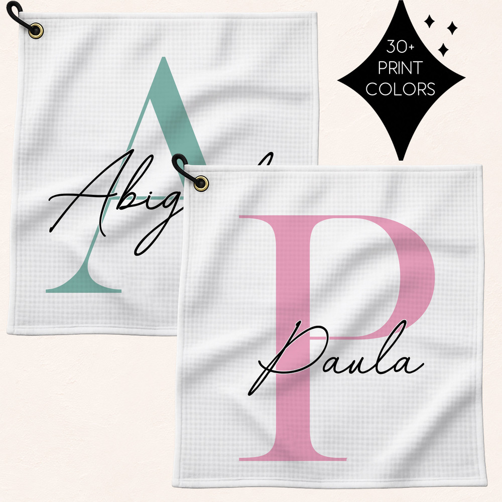 Modern Monogram Golf Towel