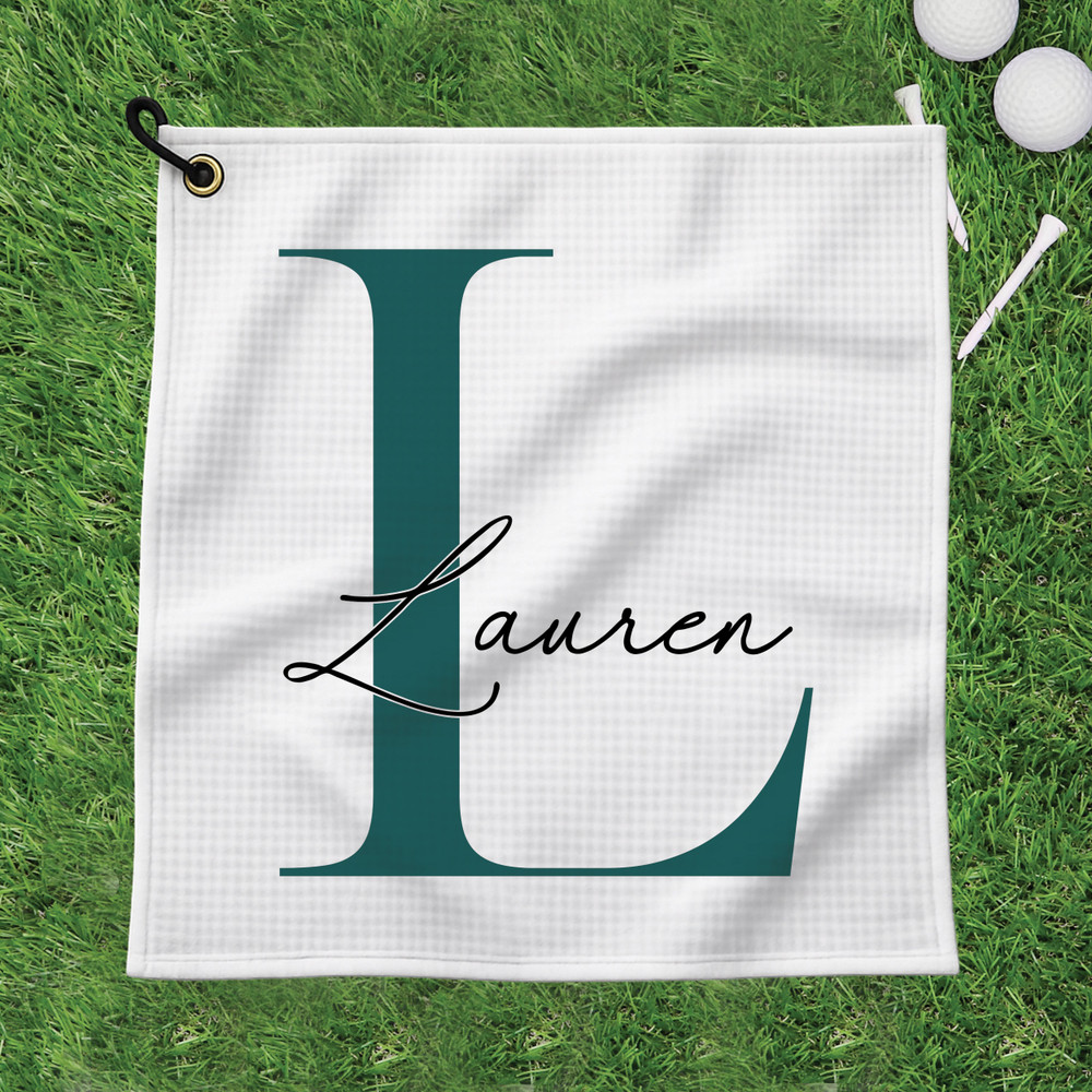 Modern Monogram Golf Towel