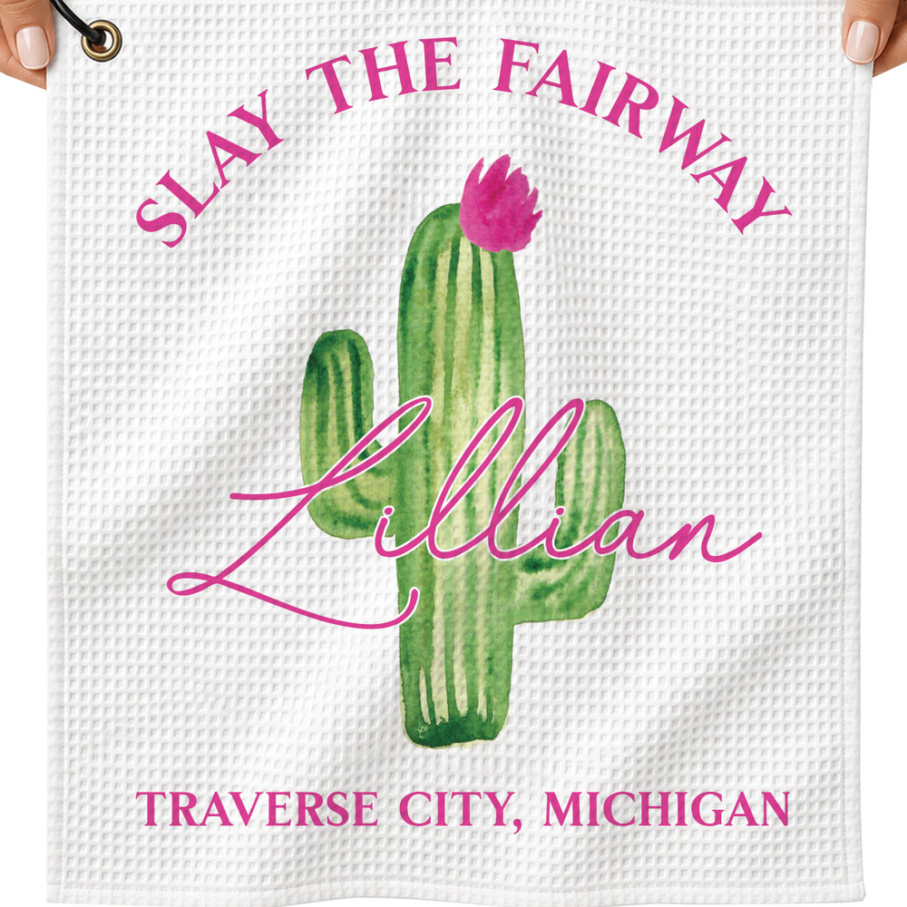 Succulent Cactus Golf Towel