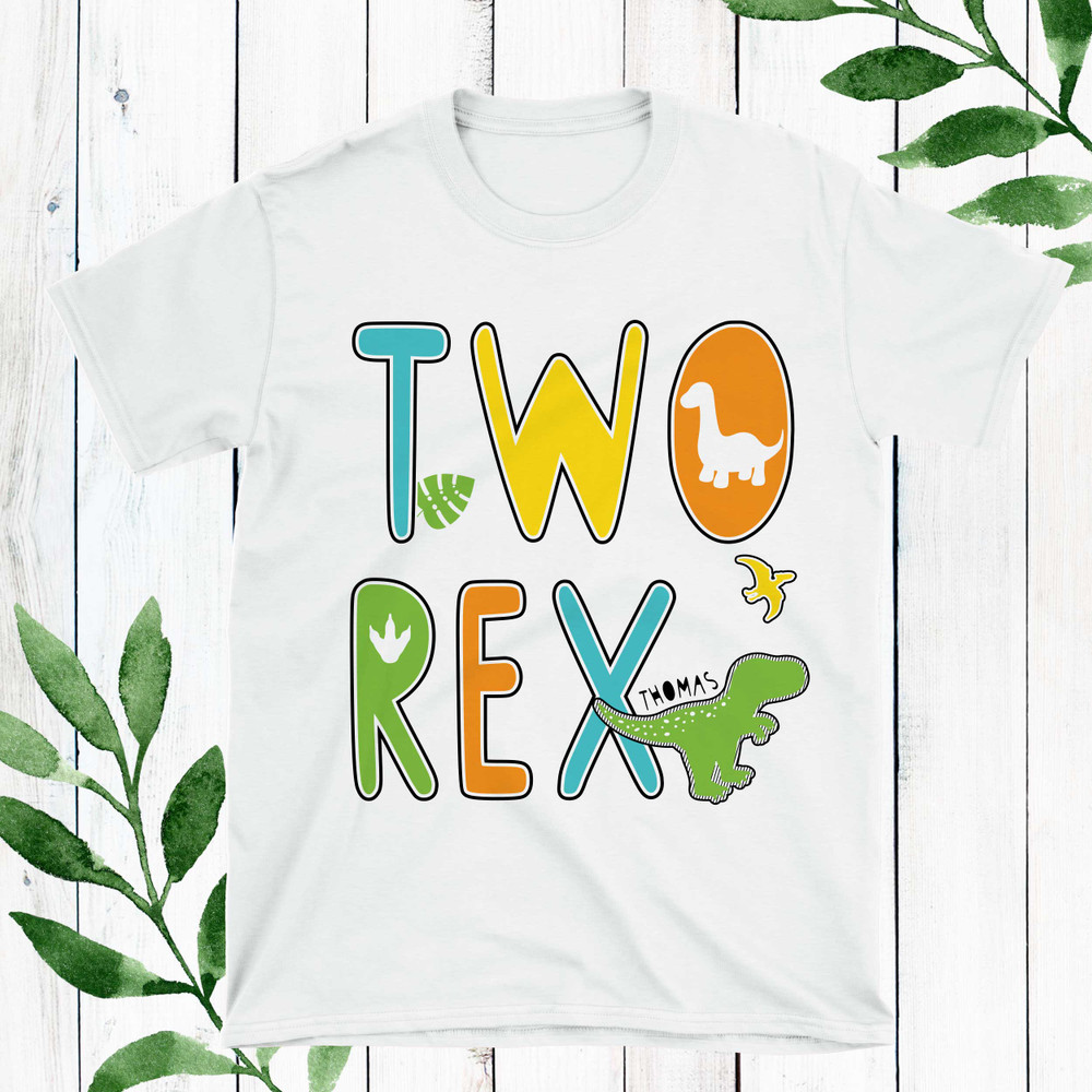 Dinosaur Two Rex Birthday Shirt