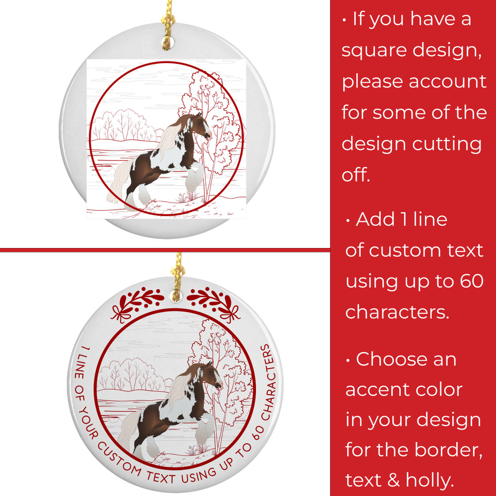 Custom Holly Logo Christmas Ornaments