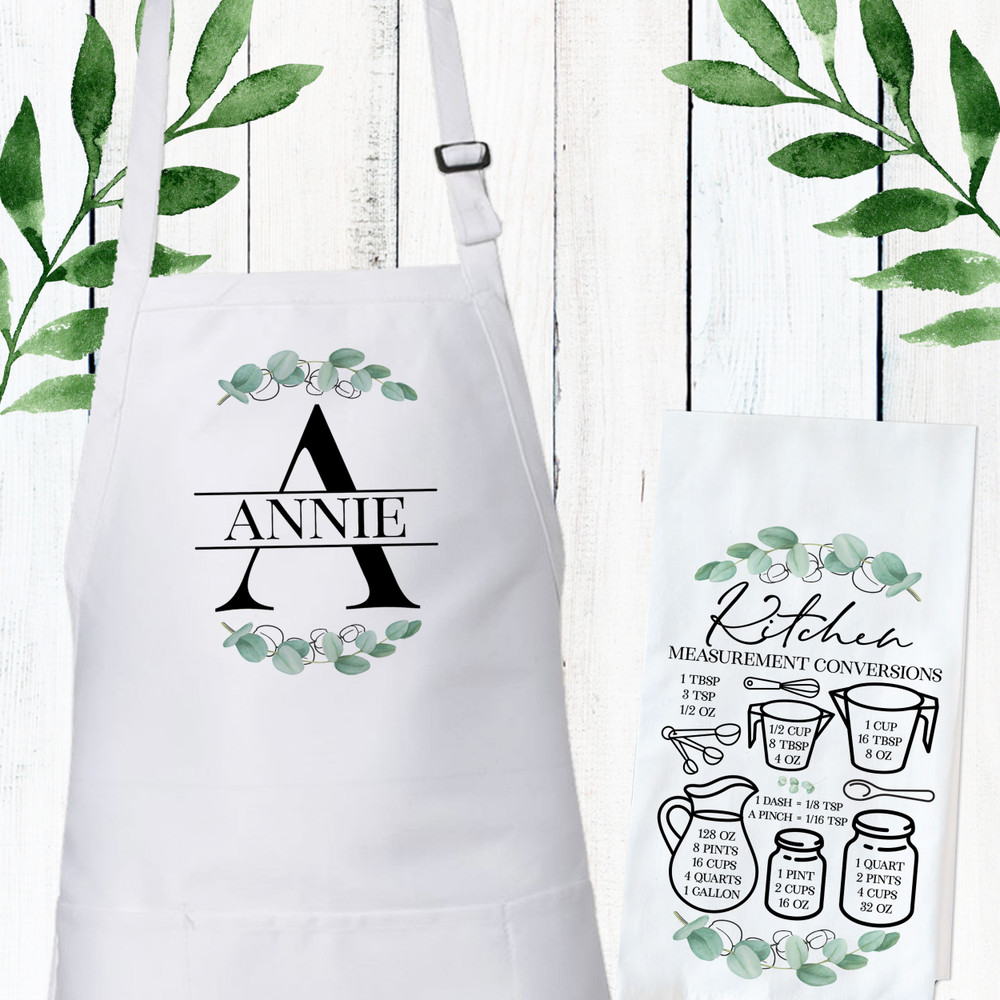 Modern Leaf Monogram Apron