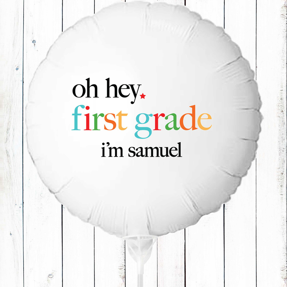 Custom First Day of School Balloons for Kids - Personalized Back to School Balloon for Preschool, Kindergarten, 1st Grade, 2nd Grade, 3rd Grade, 4th Grade, 5th Grade