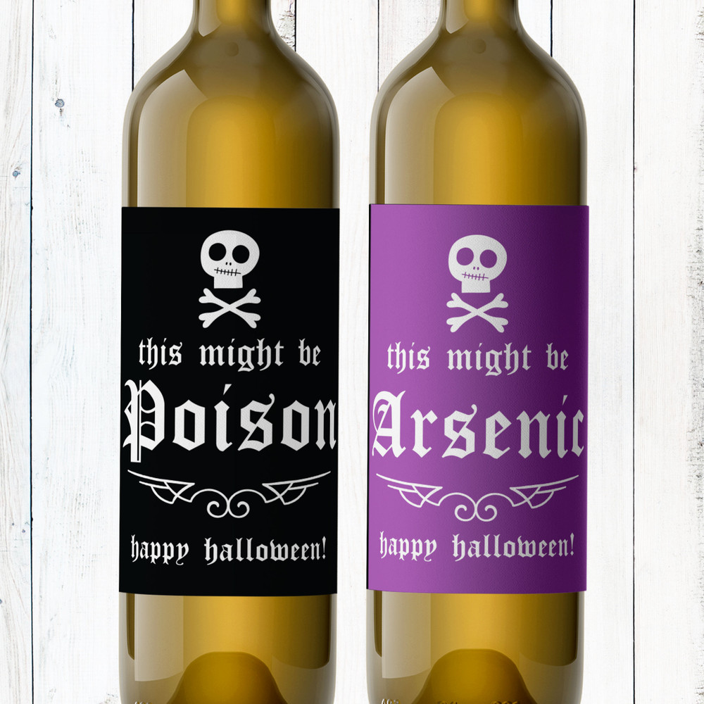 You Might Die Halloween Wine Labels