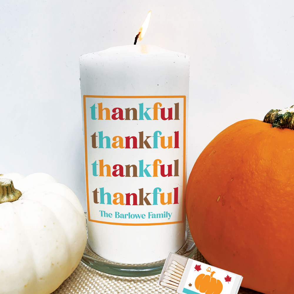 Retro Thankful Candle