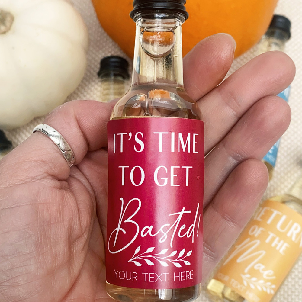 Funny Thanksgiving Mini Liquor Bottles + Labels