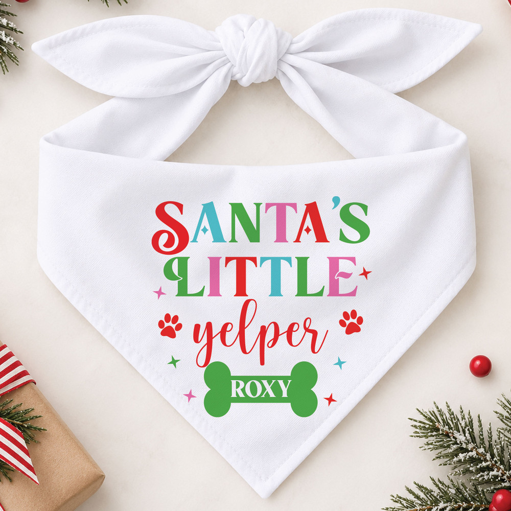 Santa's Little Yelper Dog Bandana