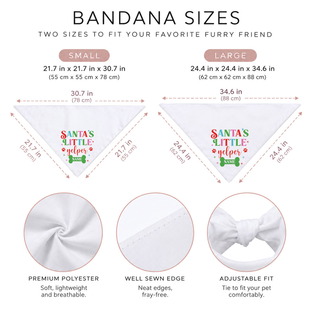 Santa's Little Yelper Dog Bandana