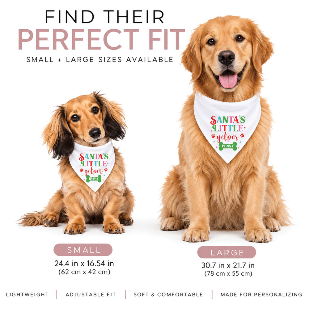 Santa's Little Yelper Dog Bandana