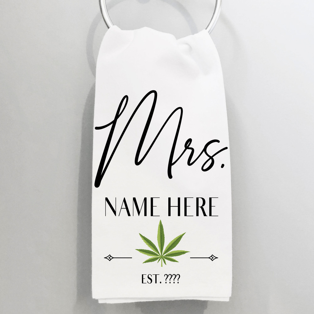 Cannabis Mr. and Mrs. Hand Towels