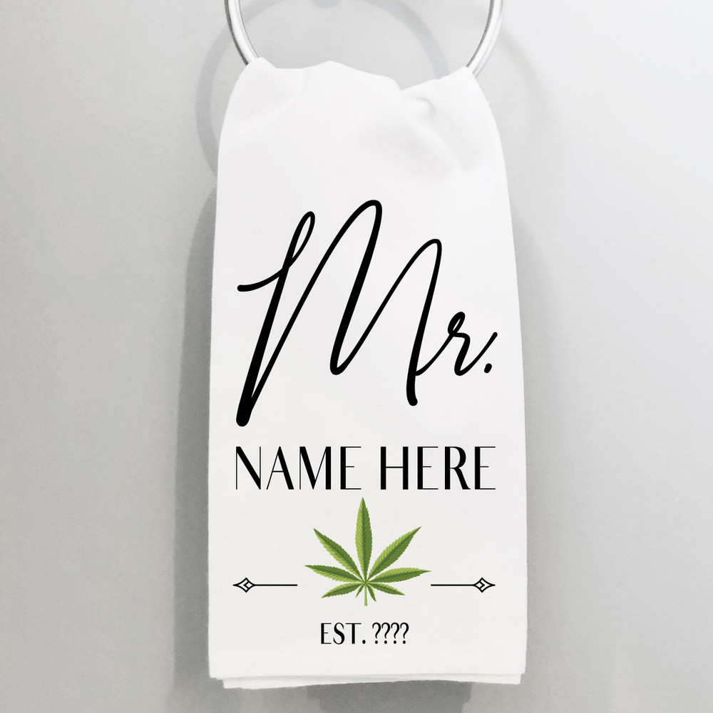 Cannabis Mr. and Mrs. Hand Towels