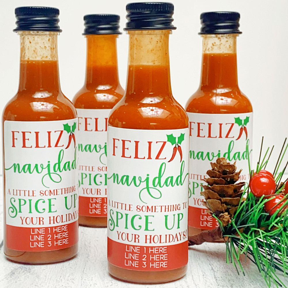 Feliz Navidad Hot Sauce Mini Bottles