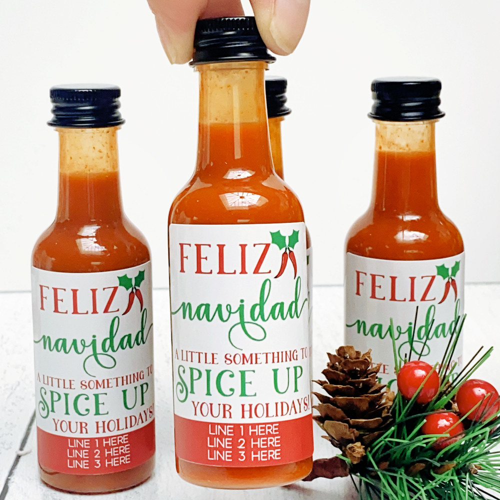 Feliz Navidad Hot Sauce Mini Bottles