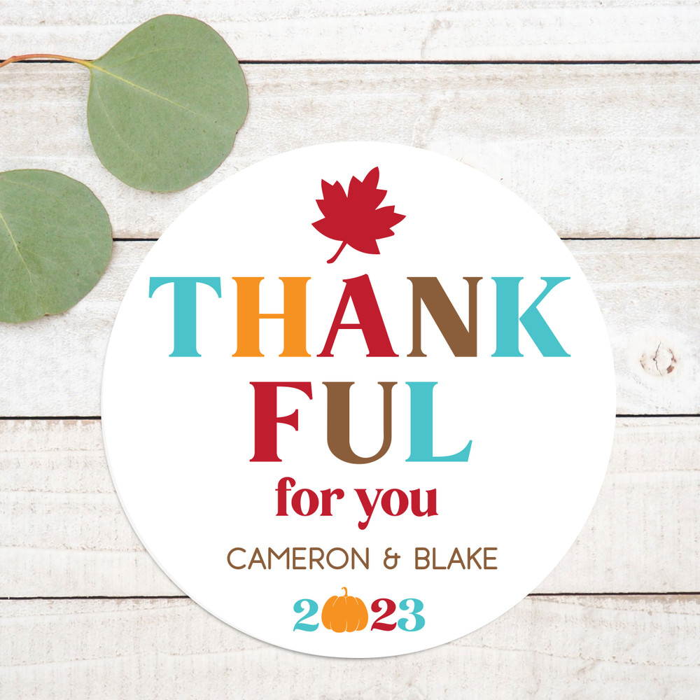 Retro Thankful Thanksgiving Labels