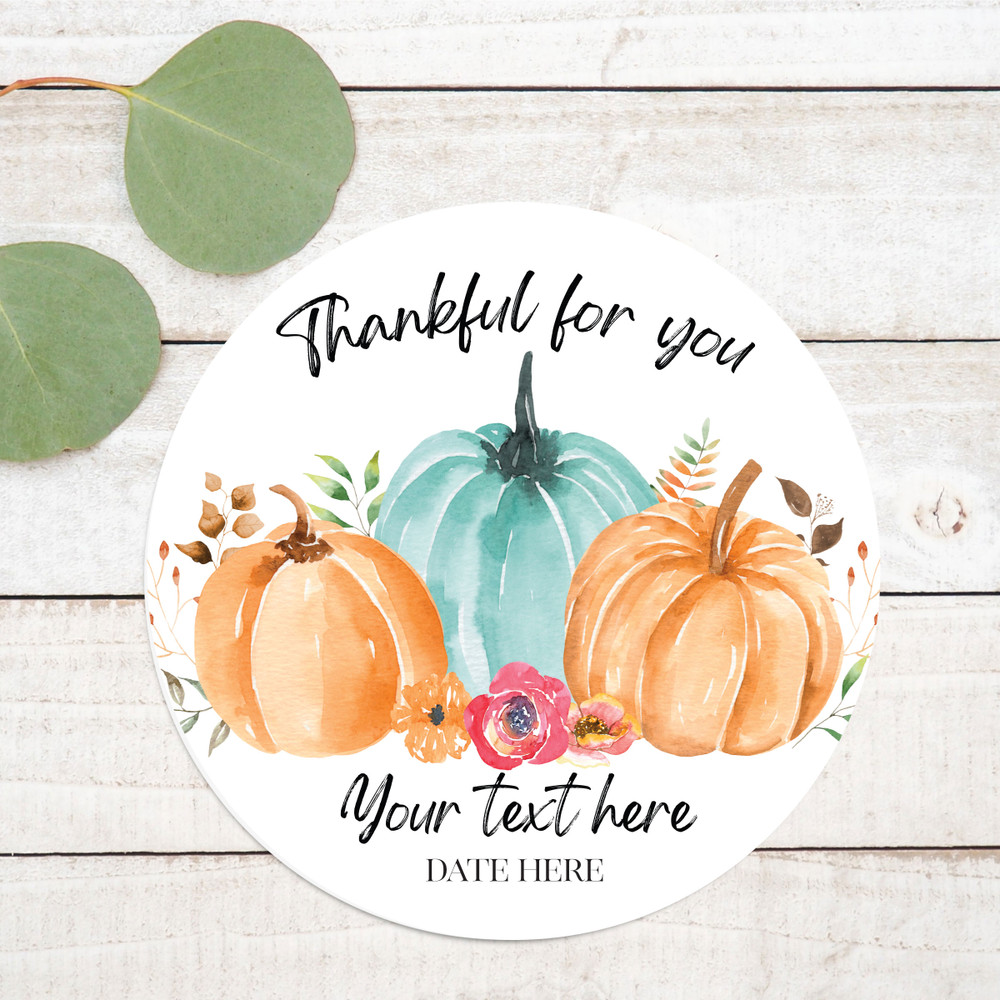Autumn Watercolor Thankful Labels