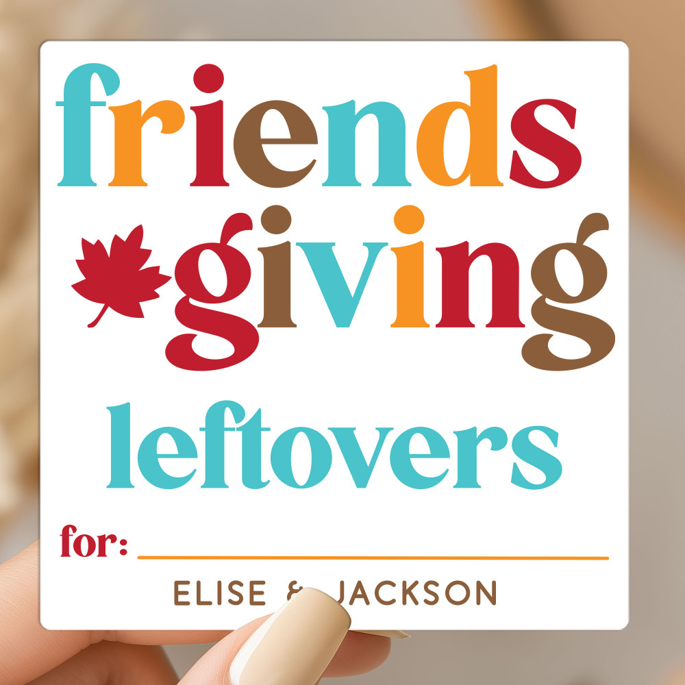 Retro Friendsgiving Leftovers Labels