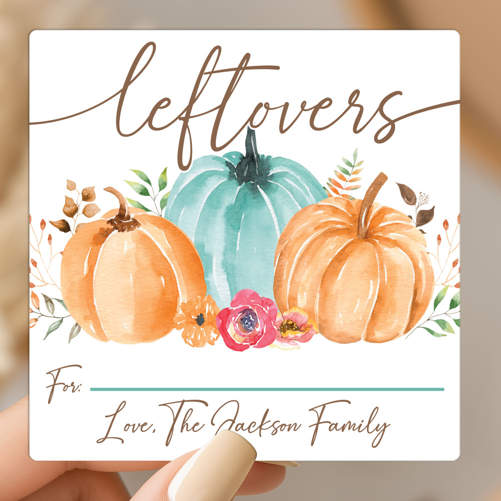 Watercolor Thanksgiving Leftovers Labels