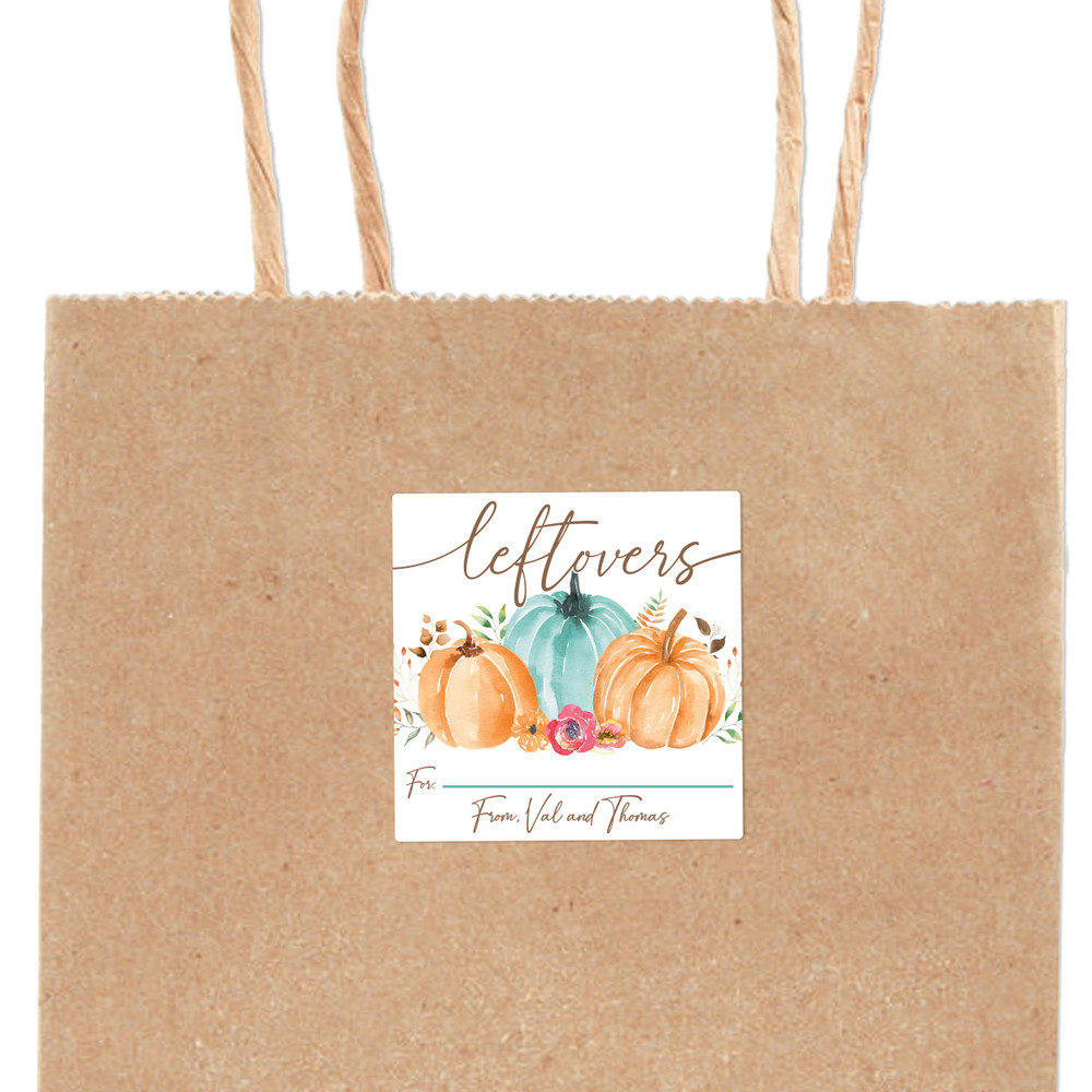 Watercolor Thanksgiving Leftovers Labels