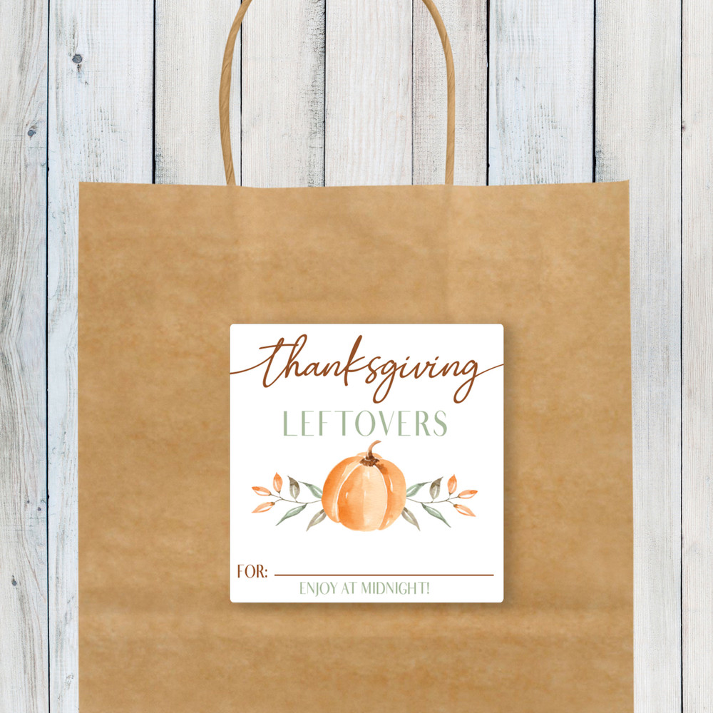 Pumpkin Thanksgiving Leftovers Labels