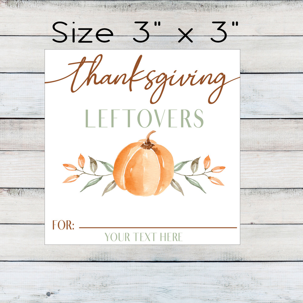 Pumpkin Thanksgiving Leftovers Labels